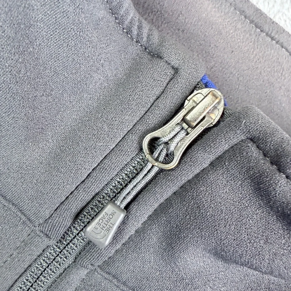 The North Face Mens Apex Bionic Softshell Jacket Blue Gray Full Zip Large AMWH
